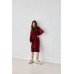Knitted dress "Flowers" red/burgundy 